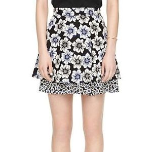 Kate Spade hollyhock double layer floral silk skirt